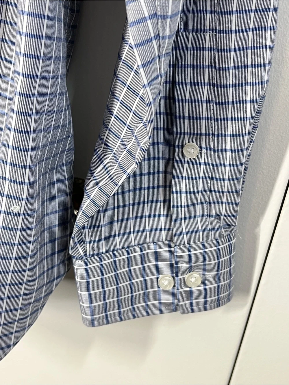 Michael Kors Men’s XL Blue Plaid Business Button up Dress Shirt